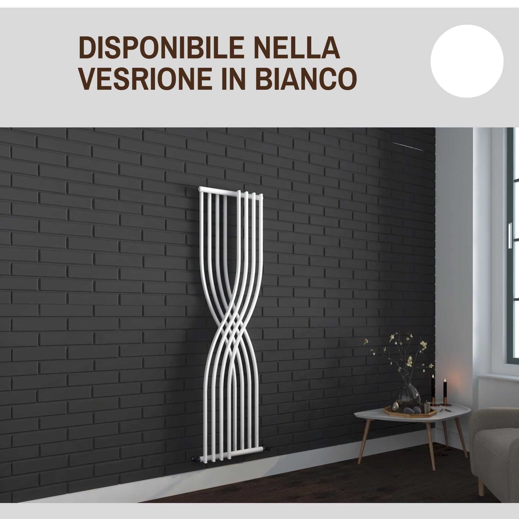 Termoarredo Scaldasalviette Design Moderno Colore Antracite o Bianco - 1775mm x 450mm Riceverete Un SMS per la Scelta del Colore subito Dopo l'acquisto