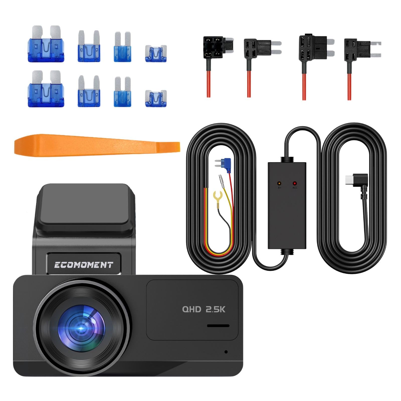Amazon.com: Dash Cam Front and Rear with Hardwire Kit, 2.5K+1080P 