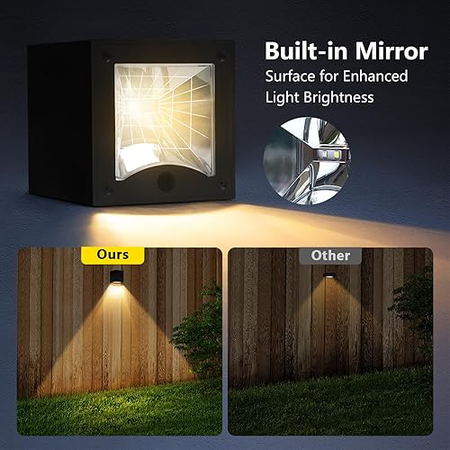 Miniatura 3 de Luces solares de pared para exteriores, impermeables, para vallas, luces LED con blanco cálido y modos RGB para números de casa, dirección, buzón,