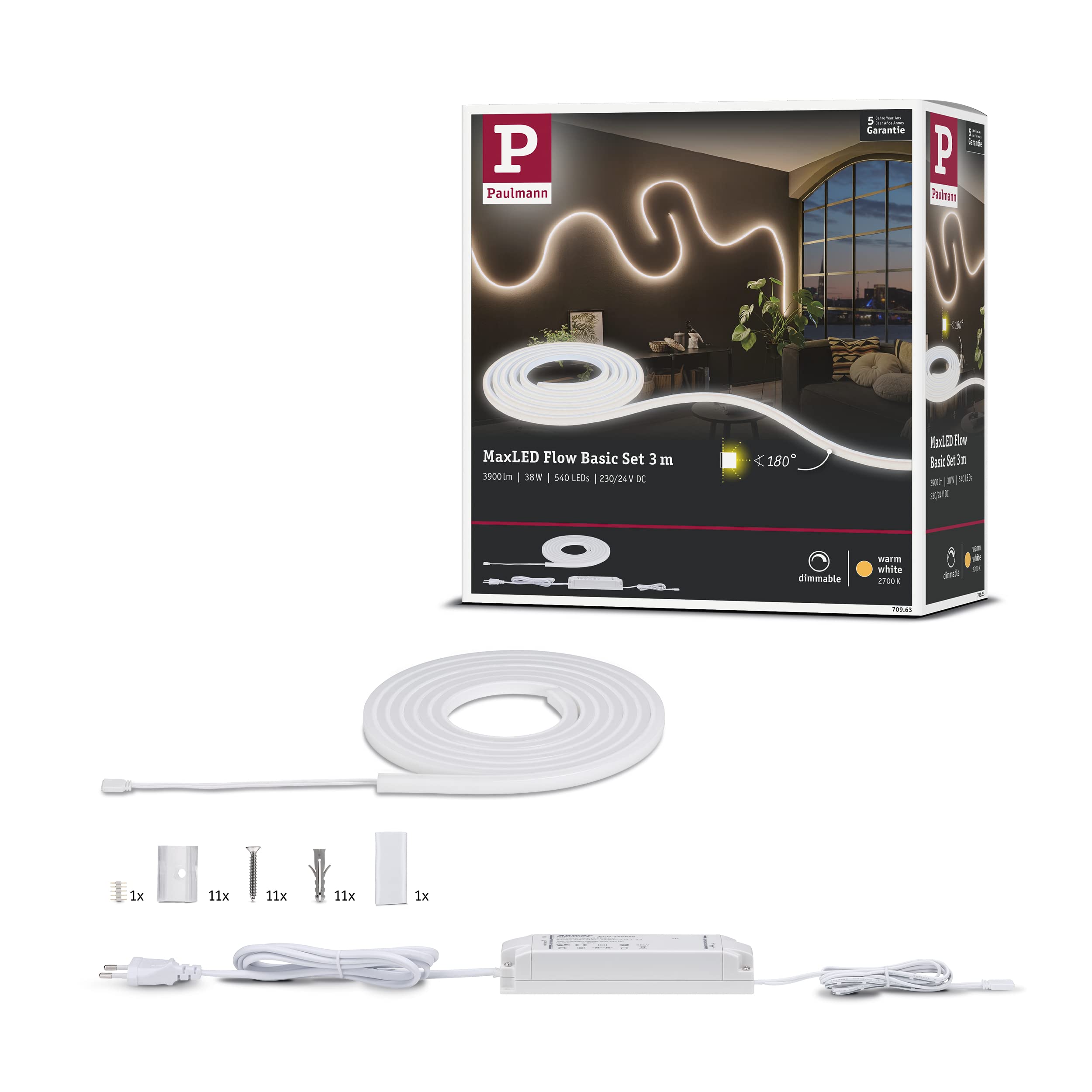 Paulmann White Maxled Flow Basic Set Warm 3 M