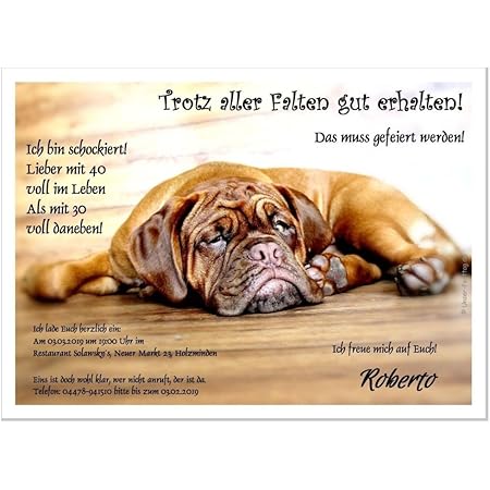 ausgefallene einladungskarte zum geburtstag fauler hund auf fussboden 20 karten 17 x 12 cm oder din a5 amazon de burobedarf schreibwaren