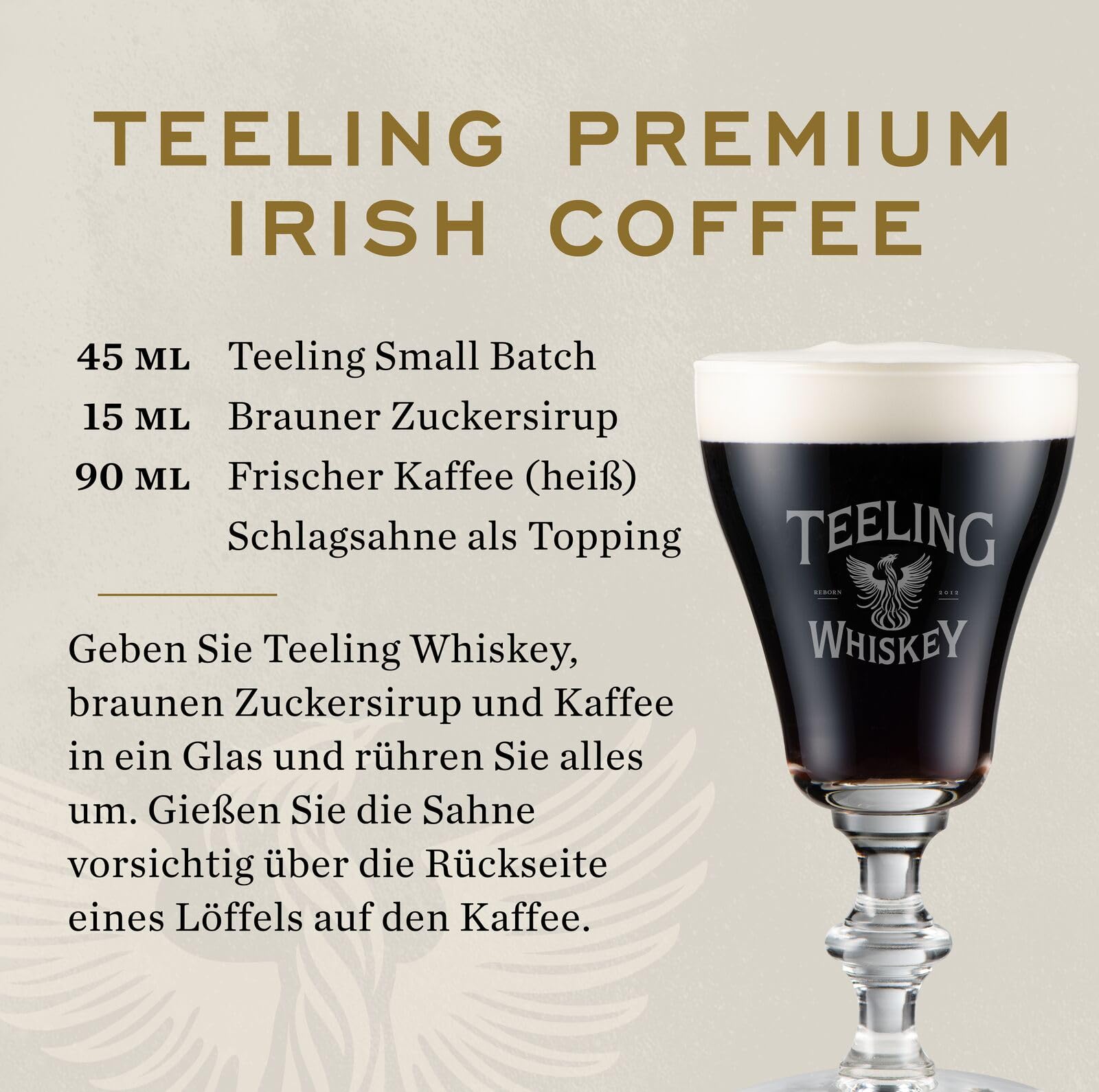 Teeling Small Batch Irish Whiskey, gereift in Ex-Bourbonfässern und abgerundet in mittelamerikanischen Rumfässern, 46% vol., 70cl / 700ml