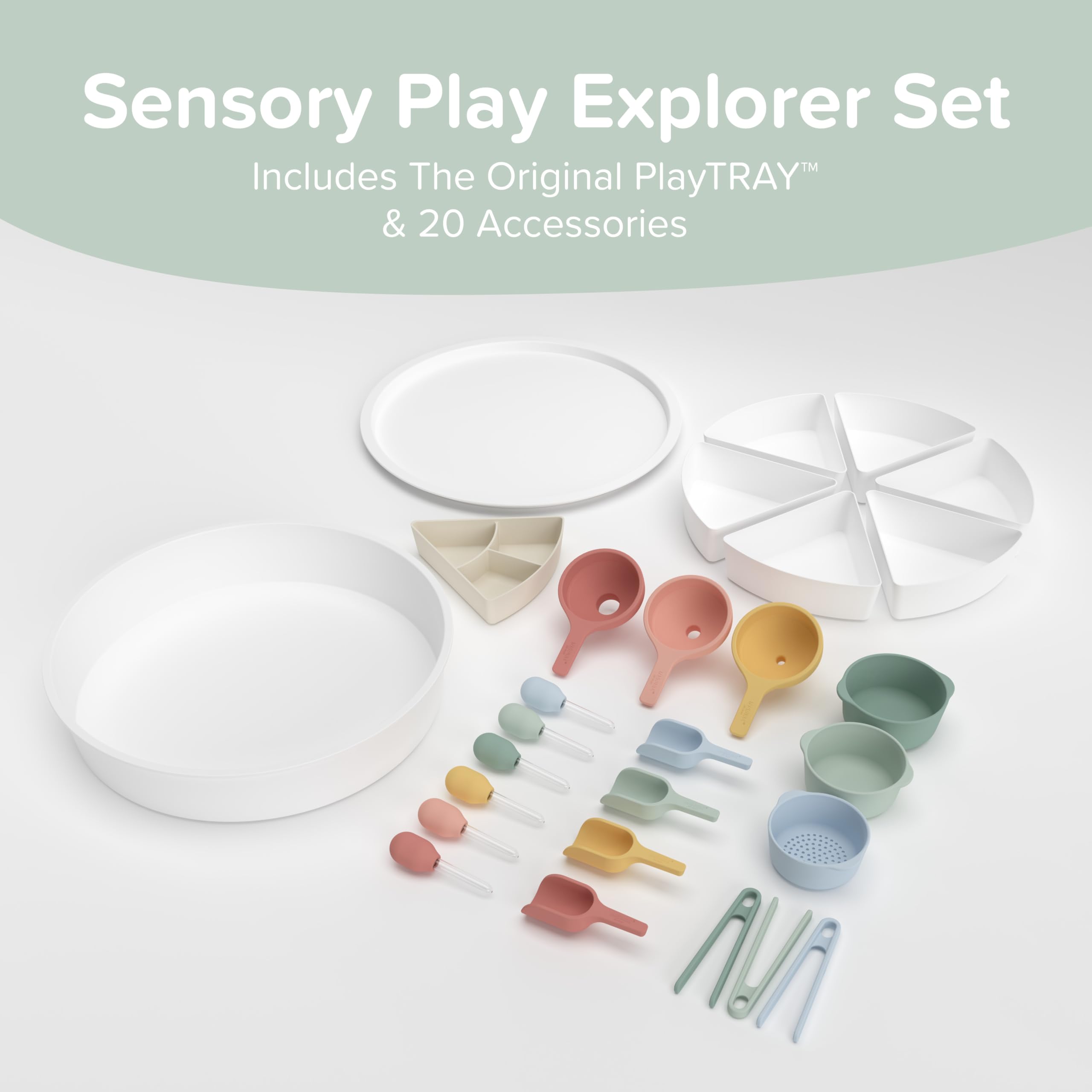 Inspire My Play - Set Explorer per Gioco Sensoriale – Vassoio Tuff con Coperchio e Accessori per Tavolino Bambini - Tavolo Gioco Bambini