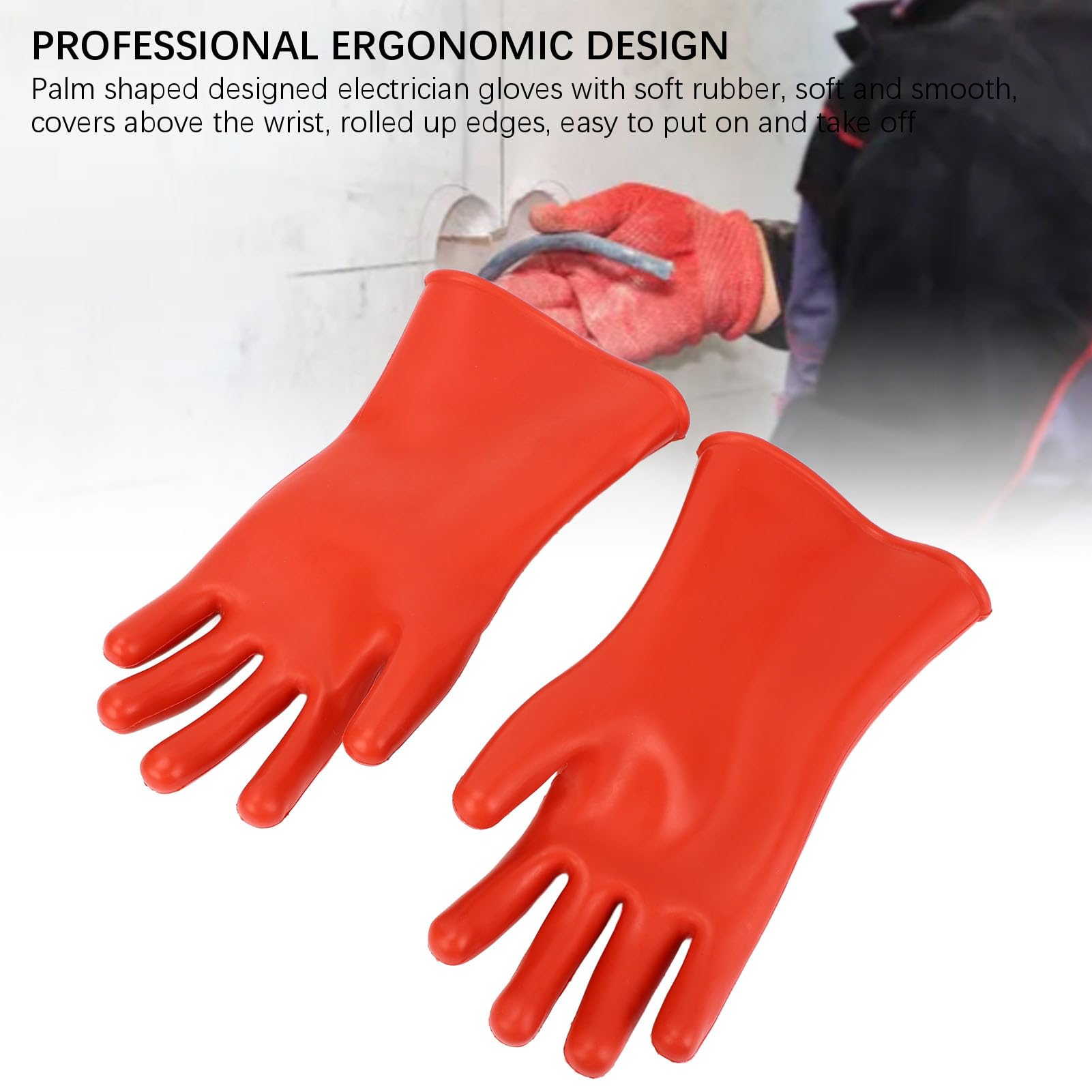 Gants isolés pour électricien, caoutchouc résistant aux hautes tensions