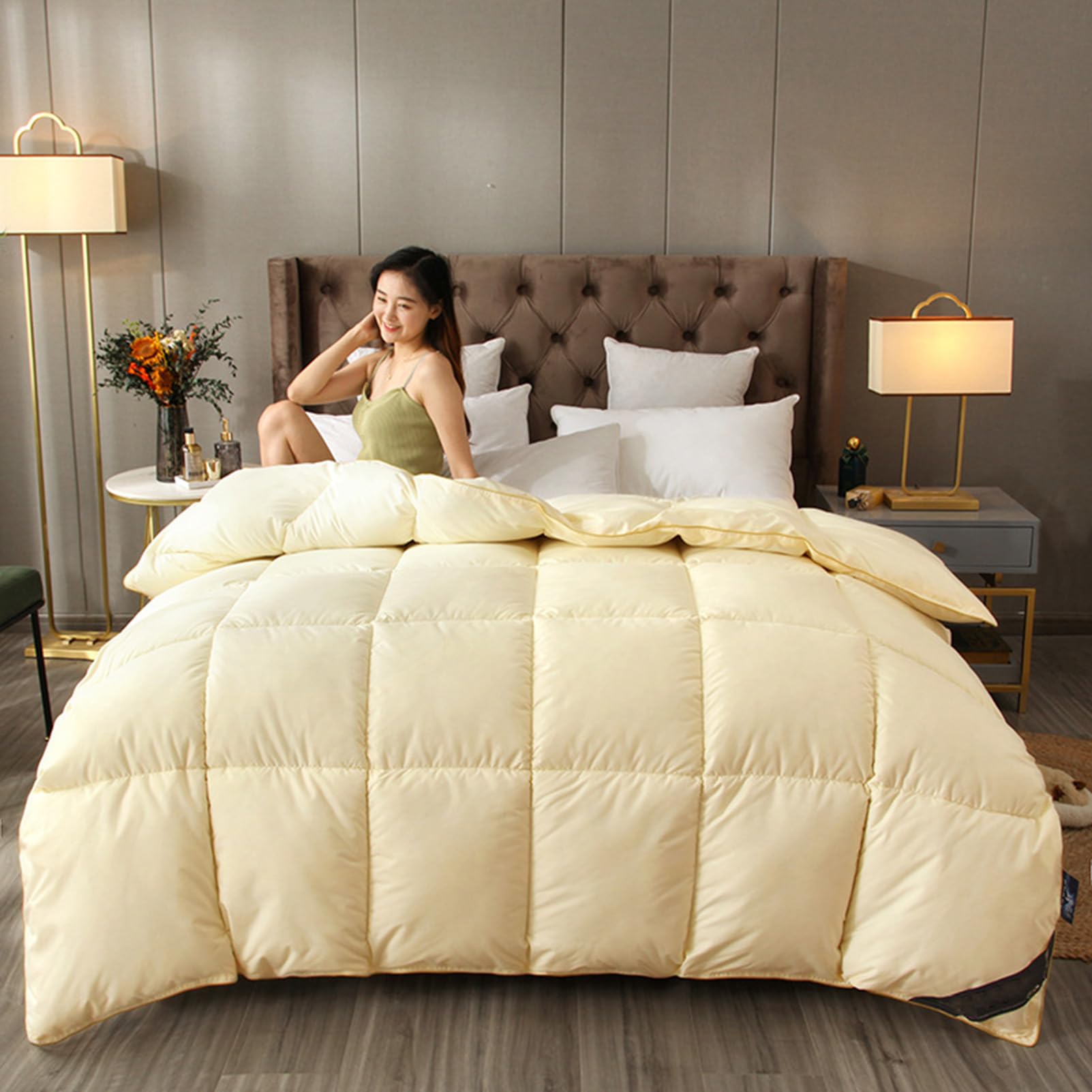 Piumone in Microfibra Piumone Matrimoniale Invernale 200x230cm 4kg, Piumino Leggero E Morbido, Regolazione Dell'umidità E Alta Traspirabilità, per Tutte Le Stagion