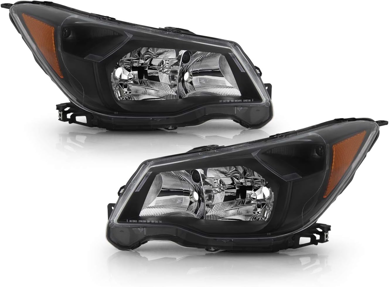 AKKON - For 2014-2016 Subaru Forester OE Factory Halogen Style Pair Headlights - Black Housing