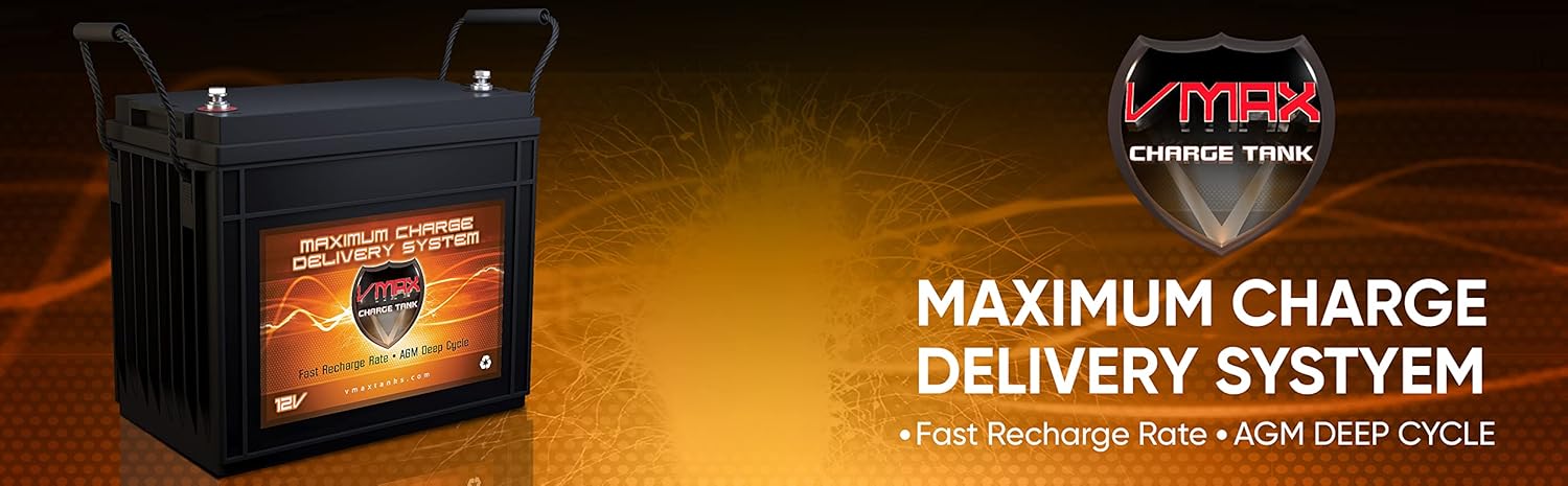 VMAX MR147-155 12V 155Ah AGM Deep Cycle Marine Battery for Minn Kota Pontoon 55 Hand Control 12V 55lb Trolling Motor