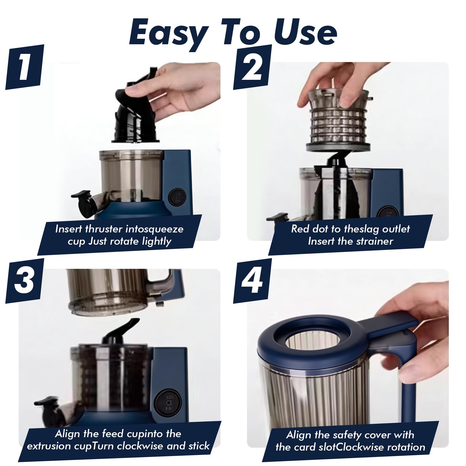 Exprimidor Lento Compacto 200W, Prensa en Frío con Tubo de 80 mm – Exprimidor de Verduras y Frutas para Alto Rendimiento, Sin BPA y Fácil de Limpiar – Licuadora para Frutas Enteras