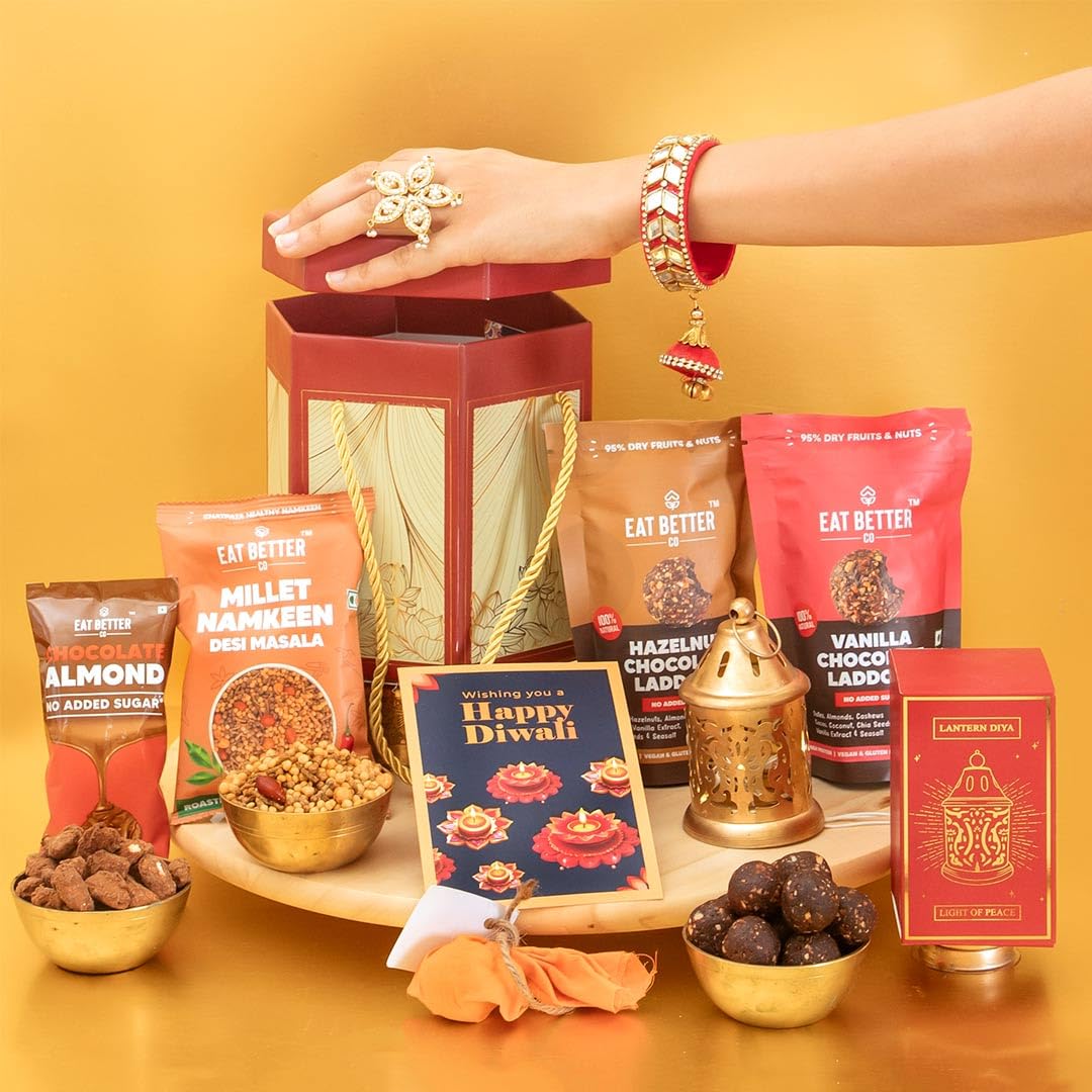 See full amazon price history chart for Roshni Diwali Gift Hamper by Eat Better Co - 7 Items Jumbo Lantern Box - Healthy Dry Fruits Laddoos & Millet Namkeen and Chocolates Coated Nuts with Lantern Diya & Seed Ball | Diwali Gift for Friends Roshni Diwali Gift Hamper by Eat Better Co - 7 Items Jumbo Lantern Box - Healthy Dry Fruits Laddoos & Millet Namkeen and Chocolates Coated Nuts with Lantern Diya & Seed Ball | Diwali Gift for Friends (B0CJJQ7BFS) Amazon Price History, Amazon Price Tracker