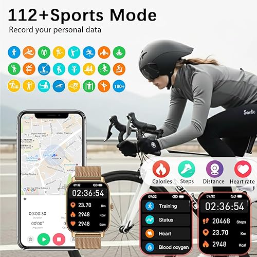 Miniatura 3 de Reloj inteligente para mujer, rastreador de ejercicios oro hacer respuesta llamada, impermeable, para correr, teléfono Android, iPhone, Samsung,