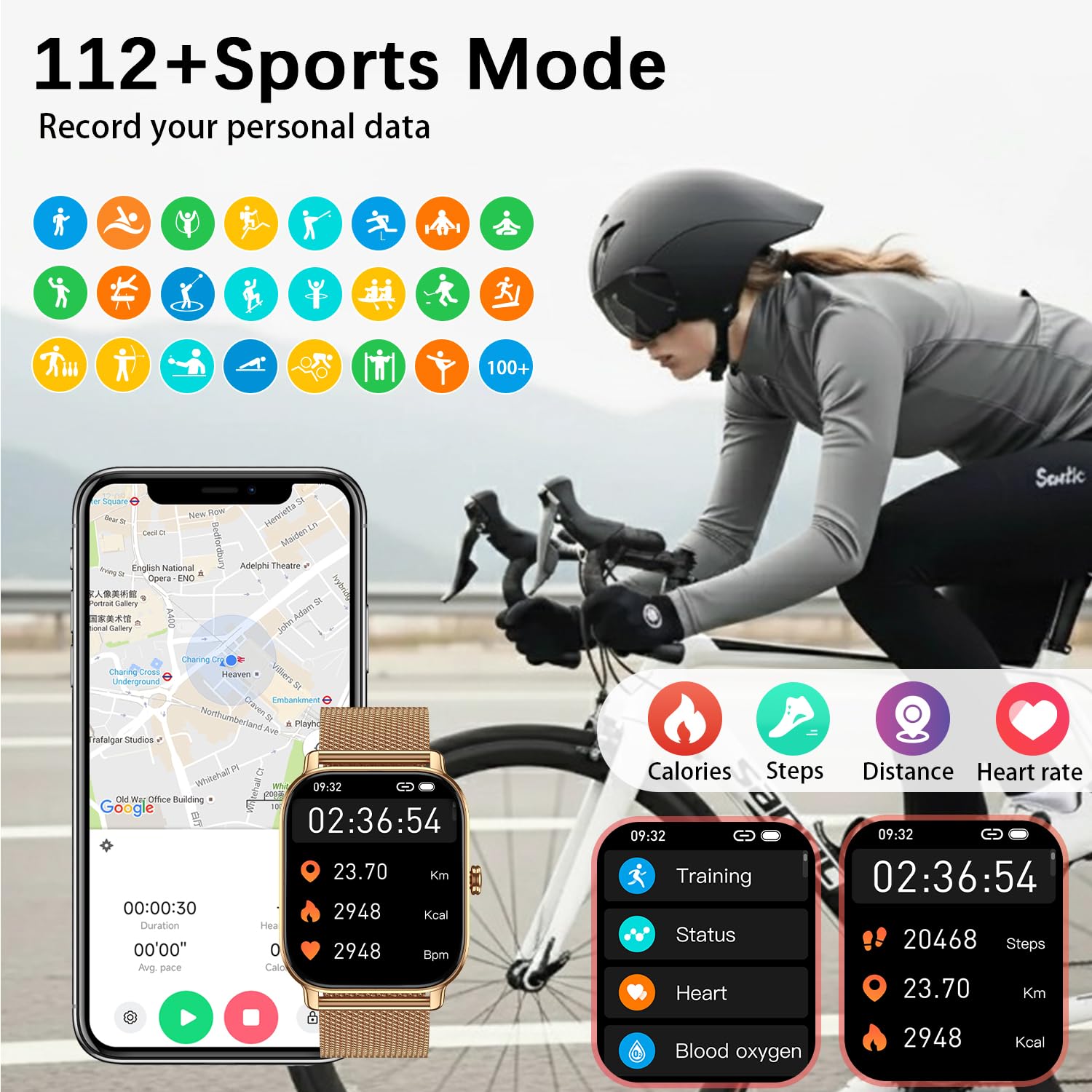 Smartwatch Donna 1.85" Orologio Smartwatch Fitness Tracker: Impermeabile IP68 Digitale Smart Watch Uomo con Chiamate Bluetooth Contapassi 120+ Modalità Sonno Fisiologia Femminile per Android iOS