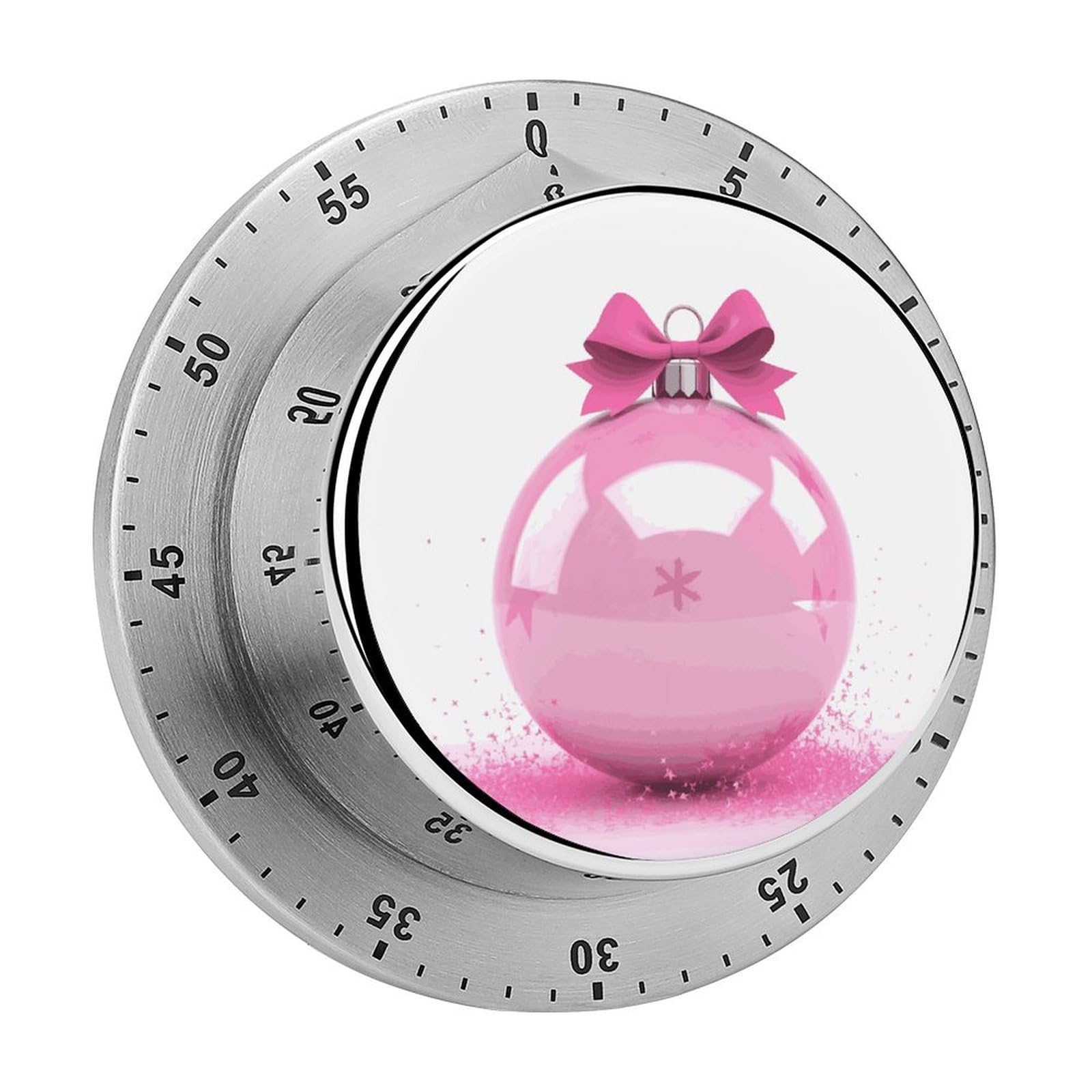 Pink Christmas Ball Kitchen Timers for Cooking Mechanical Timer