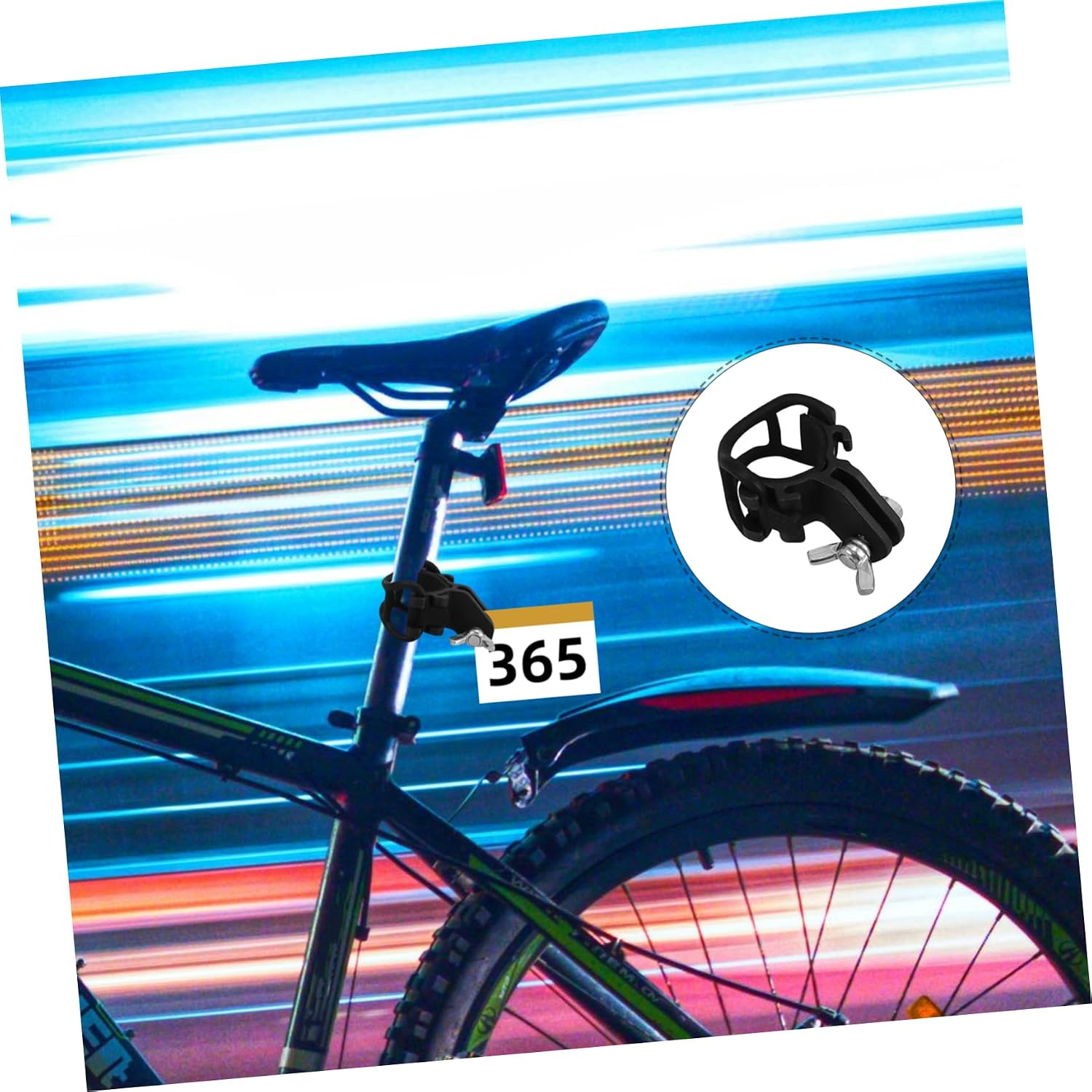 POPETPOP Bike Stand Mountain Bracket Holder Front Cycling Handlebar Clip Sturdy Light Rack Flashlight Mount Bike