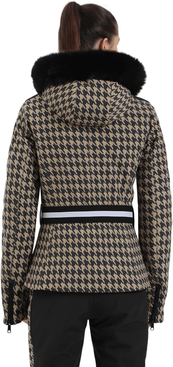 GSOU SNOW Women's Ski Jacket Snowboard Warm Winter Short Slim Snow Coat Jacket Mountain Windproof Waterproof Insulated Hooded - Image 2