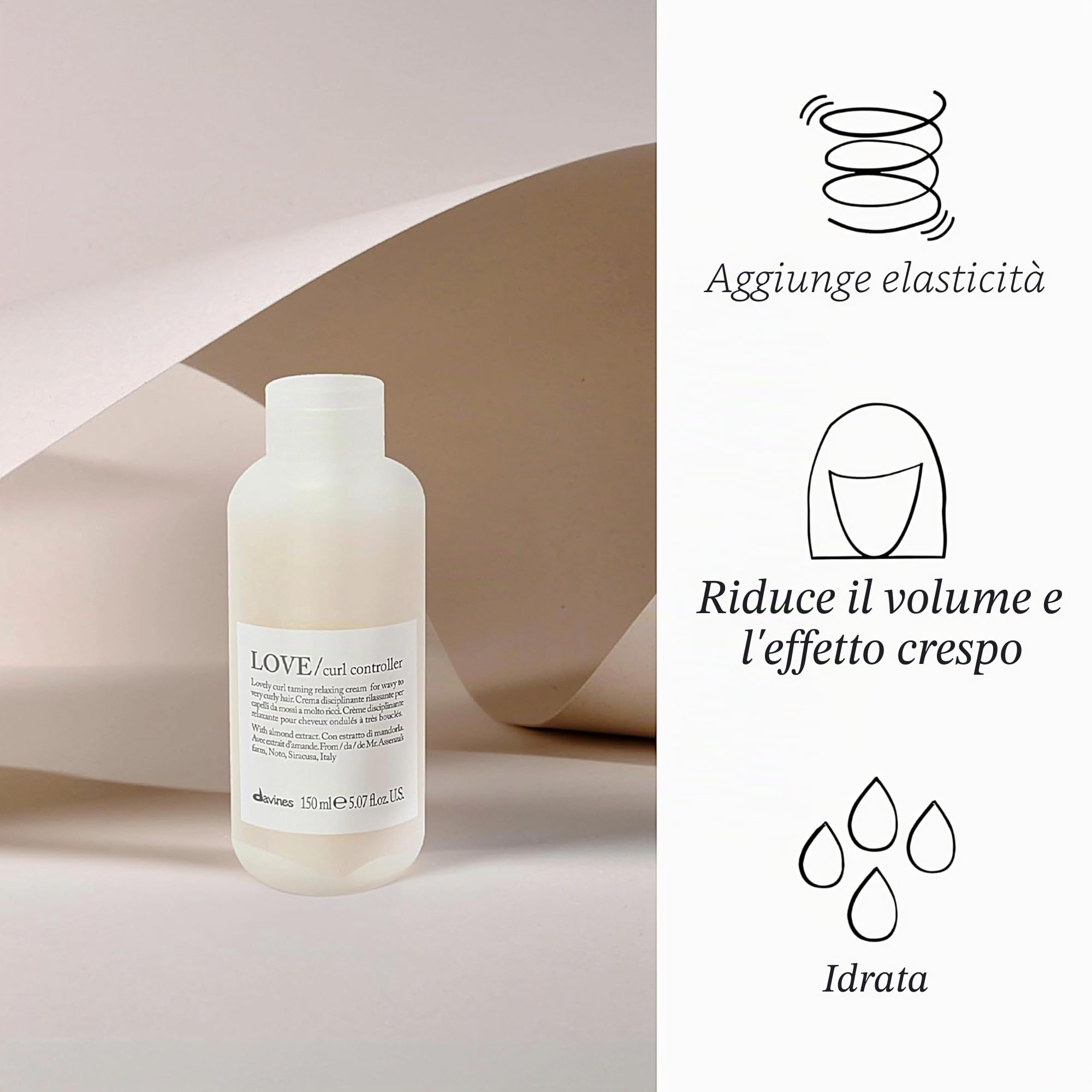 Davines Love Curl Controller - Crema per capelli, 150 ml