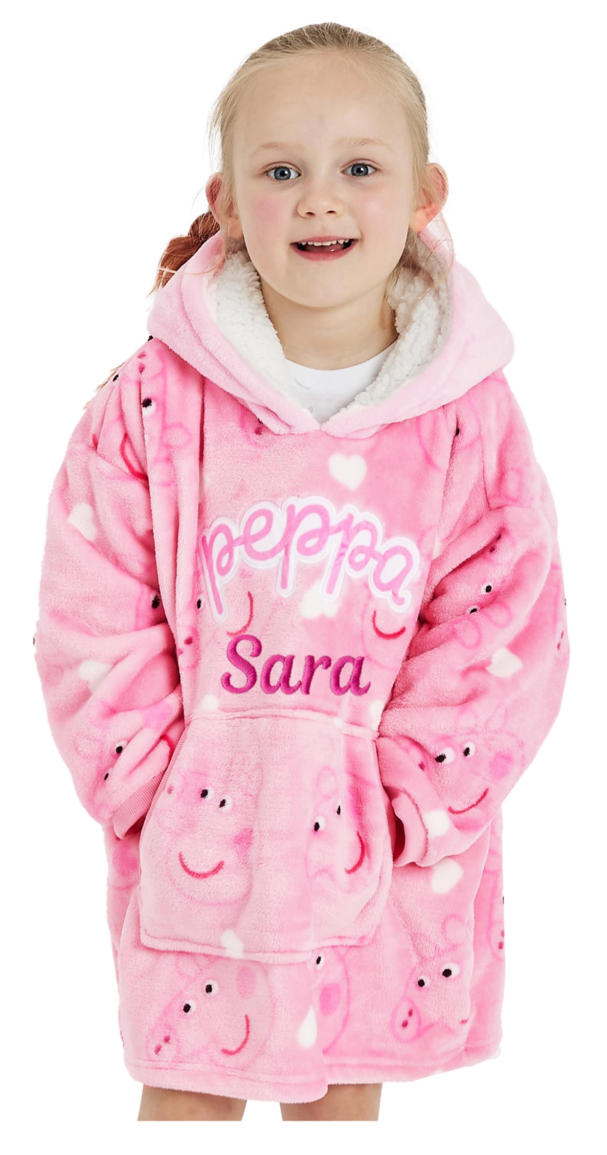 Peppa Pig Girls Personalised - Hoodie Personalised Hoodie Oversized Soft Fleece (Uk, Age, 4 Years, 6 Years, Regular, )
