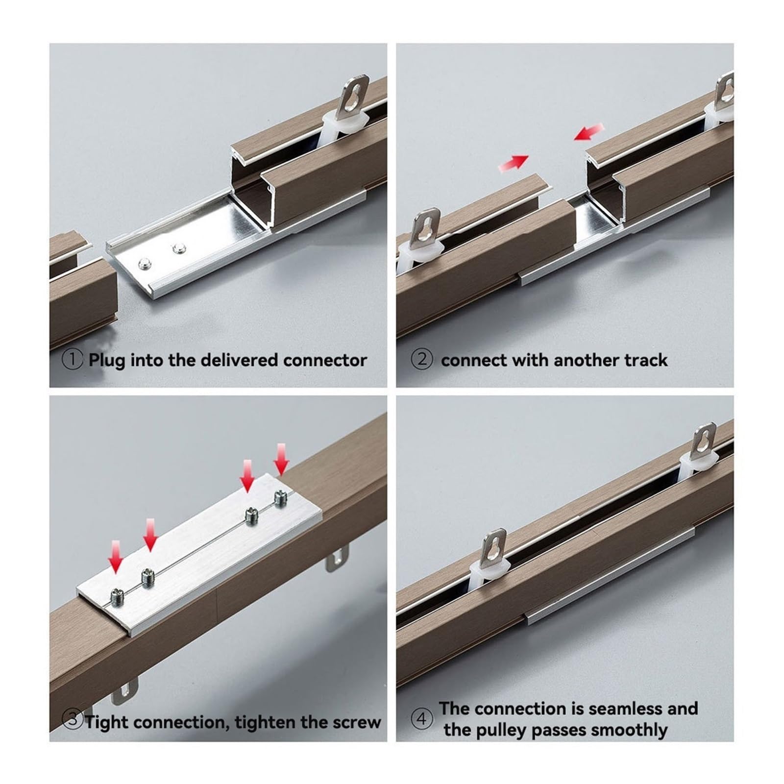 1m-5m Rail de Rideau Tringle à Rideaux Robuste, Montage au Plafond ou au Mur, Rail pour Rideaux Séparateur de Pièces en Aluminium(White-B,3.0m(2 * 1.5m))