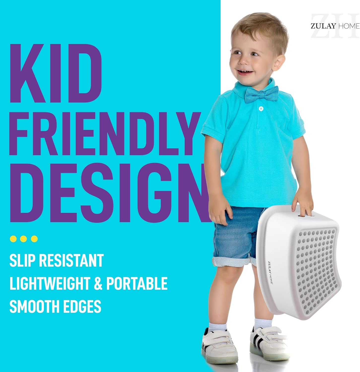 Zulay Home Step Stools for Kids - Toddler Step Stool for Bathroom Sink with Anti-Slip Surface & Base - Kids Step Stool for Toddlers Potty Training, Kitchen, Living Room, Bedroom, Toy Room (Gray) : Baby