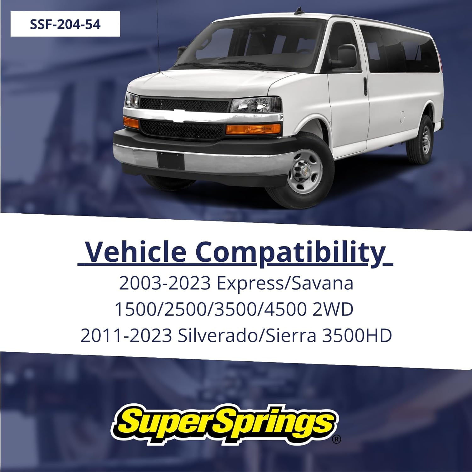 SSF-204-54 | SumoSprings Front Solo for Chevrolet/GMC Express/Savana 1500/2500/3500/4500, Silverado 3500, GMC Sierra 3500 | Left/Right Pair |1250 (lb) Capacity at 50% Compression | Made in The USA
