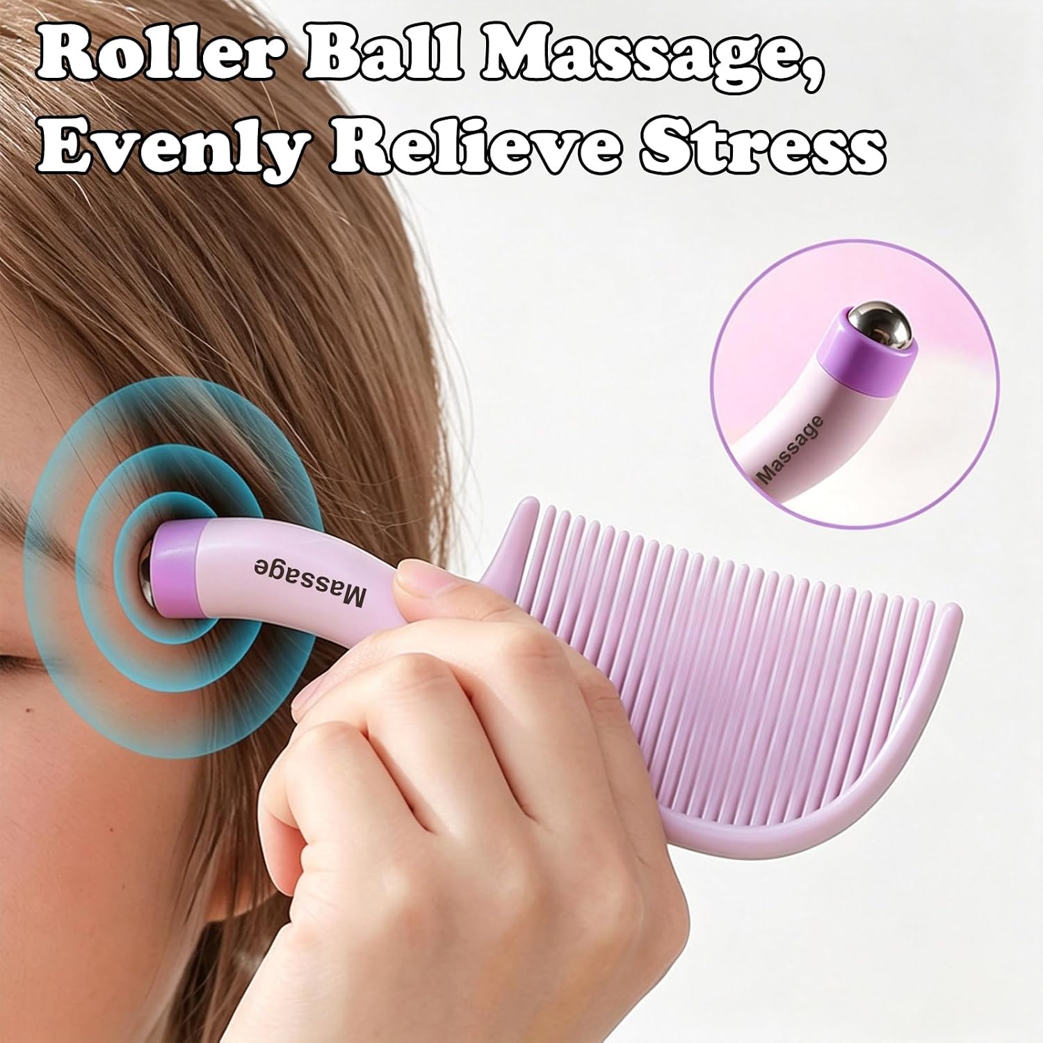 2Pcs Hair Comb Massage Head Scalp Massager Gua Sha Tool for Relaxation