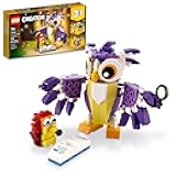 Creator 3 in 1 Fantasy Forest Creatures, Woodland Animal Toys Set Transforms from Rabbit to Owl to Squirrel Figures, Gift for 7 Plus Year Old Girls and Boys, 31125