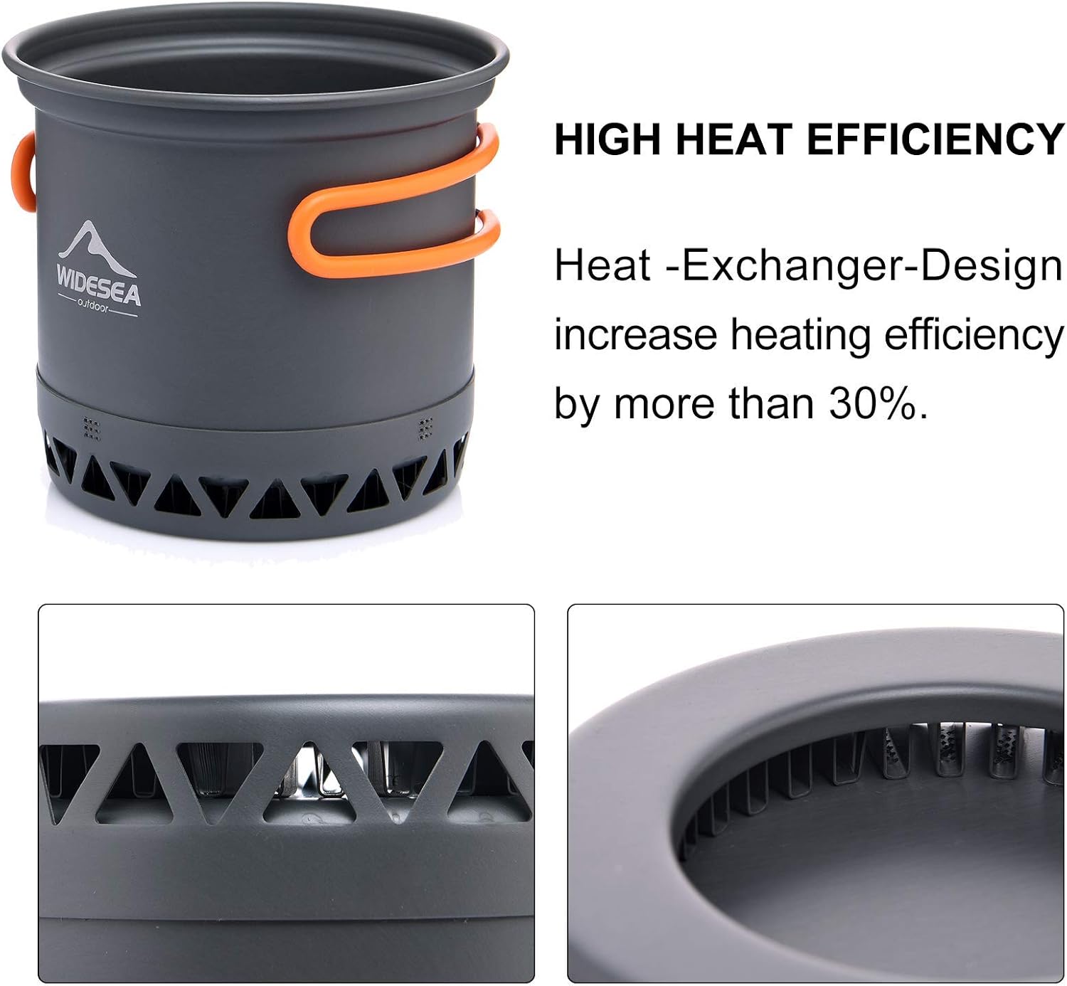 widesea Camping Cookware Outdoor Pot Pan Cooking Equipment Heat Exchange Design for Hiking Backpacking : Sports & Outdoors