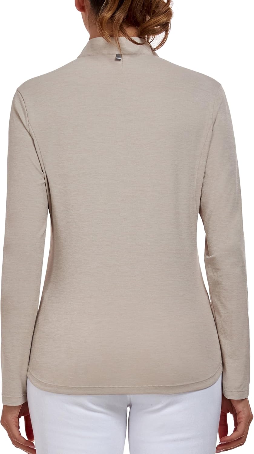 Little Donkey Andy Women's Golf Shirts Long Sleeve 1/4 Zip Athletic Lightweight Quick Dry Workout Hiking Athletic Shirts