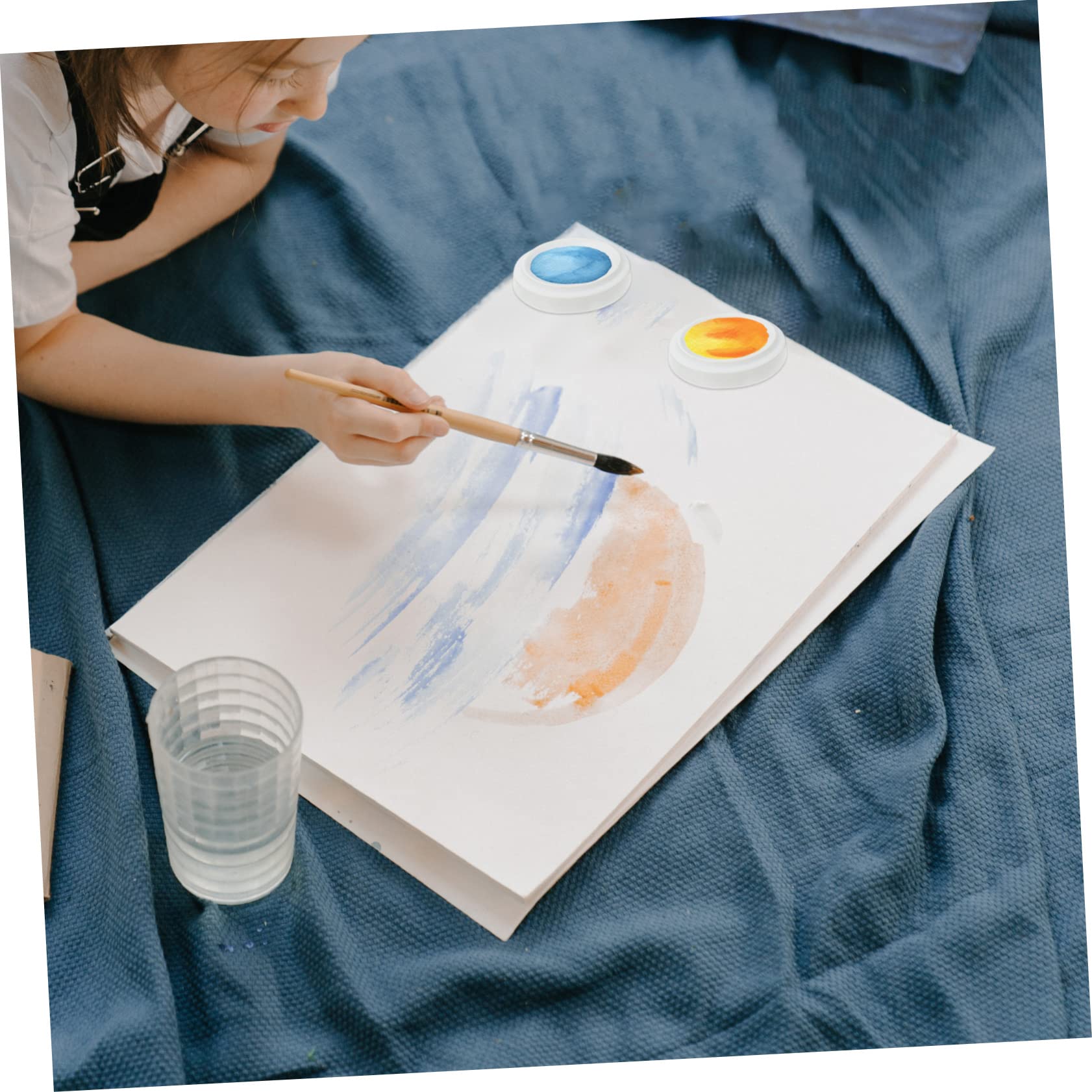 Angoily Aquarellpalette aus Keramik für Professionelle Zeichenpalette Haushaltsfarbpalette Tintenkasten mit Geringer Wasseraufnahme