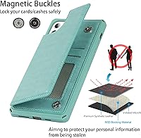 Vista 242 de Cavor for iPhone 11 Wallet Case with Card Slots Holder,Premium PU Leather Kickstand Feature Case [Wrist Strap] Double Magnetic Clasp Shockproof Flip