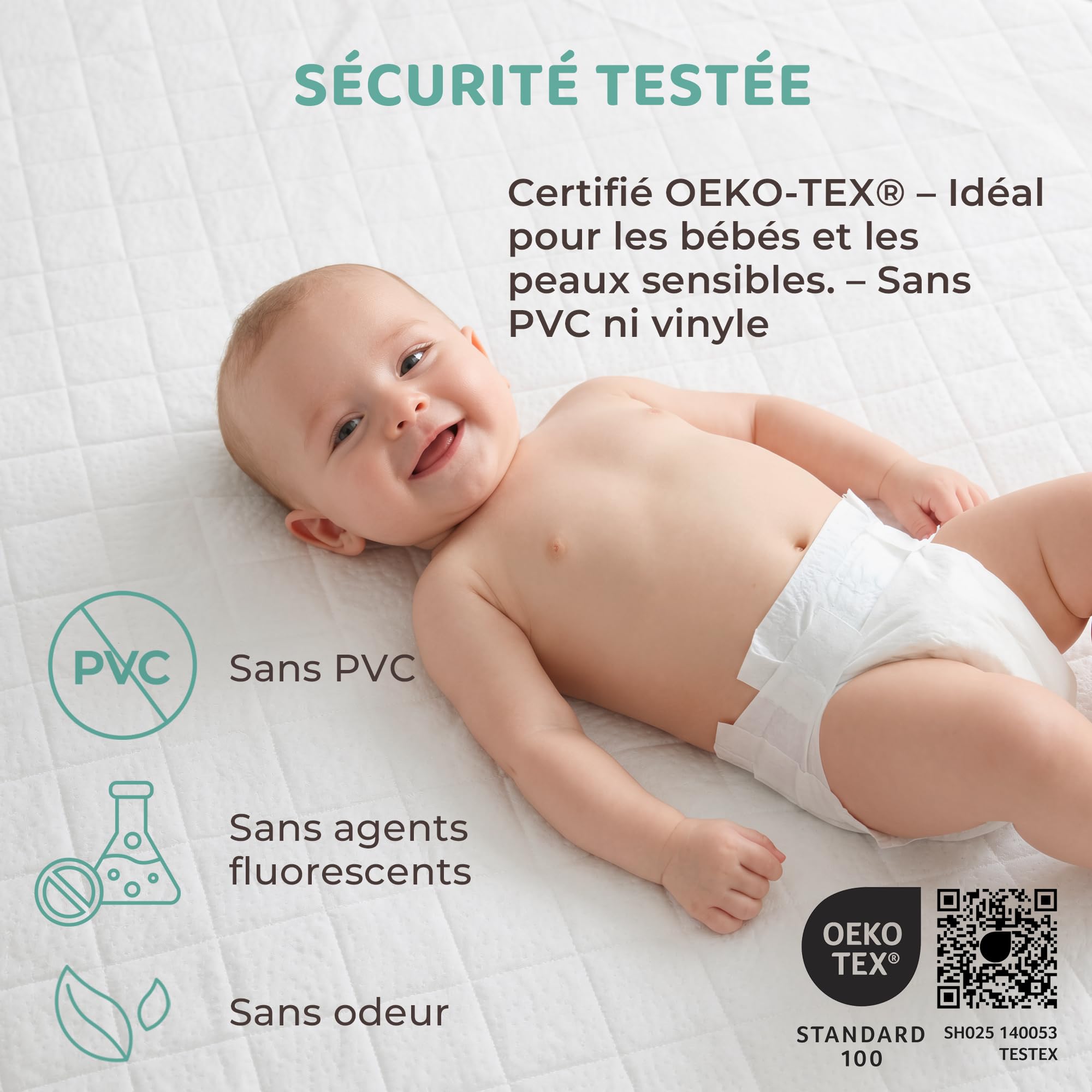 RECCI Protège Matelas 160 x 200 cm - 100% Fibre de Bambou, Ultra Doux, Hautement Respirant, Hypoallergénique, Silencieux, Drap Housse, Protège Matelas Imperméable, Couvre Matelas 160 x 200