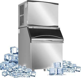 Commercial Ice Maker Machine with Bin, Atosa Stainless Steel Automatic Supermarkets Restaurant, 460lbs/24h
