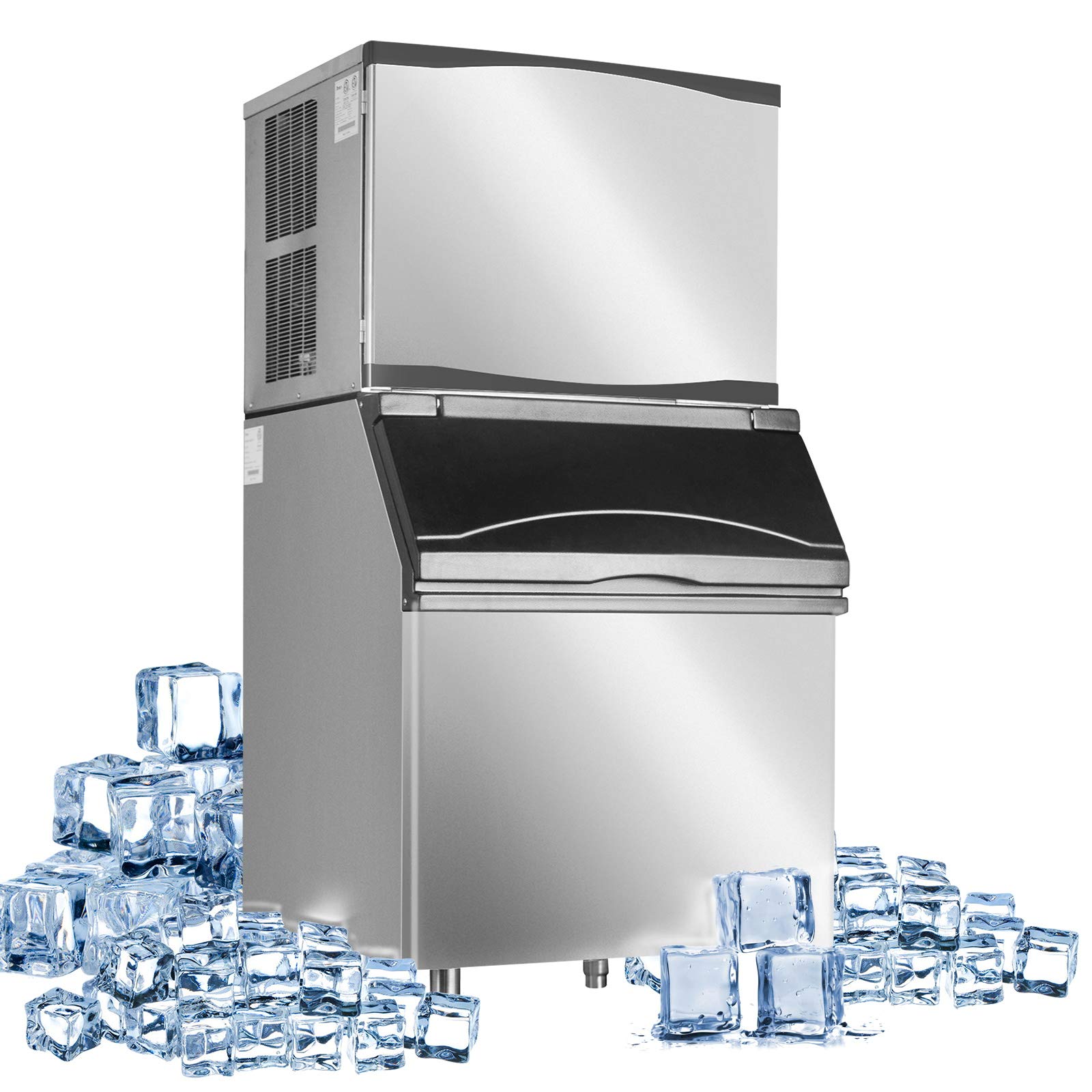 Commercial Ice Maker Machine with Bin, Atosa Stainless Steel Automatic Supermarkets Restaurant, 460lbs/24h