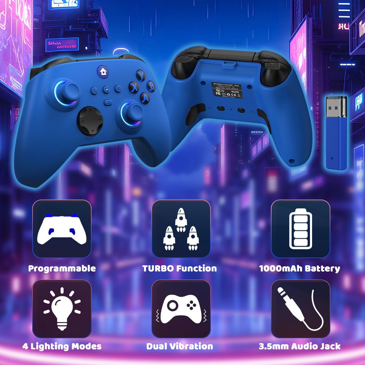 Lampelc Manette Xbox One, manette sans fil Xbox Series X & S/Xbox One/Elite/Windows 7/8/10
