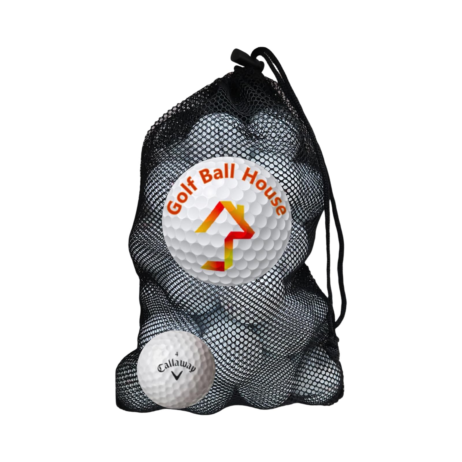 Golf Ball House…12 Supersoft MAX Golf Balls for Callaway/White/Near Mint (AAAA) / Used-Recycled w/Mesh Bag
