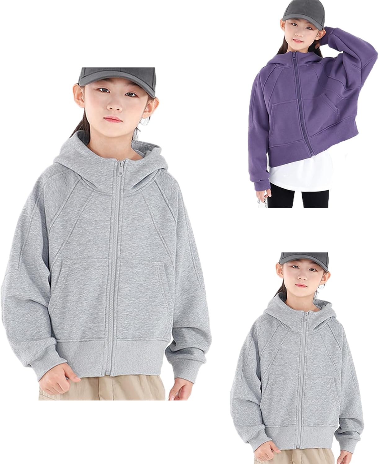 Kids Girls Hooded Sweatshirts Fleece Jacket Warm Pullover Top Fall Sweaters Coats for Boys Girls Windproof Outerwear