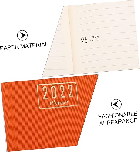 Miniatura 4 de Tofficu Agenda 2022, 2 unidades, cuaderno de oficina, cuaderno en blanco, cuaderno de notas en blanco, cuaderno para hacer planificador semanal,