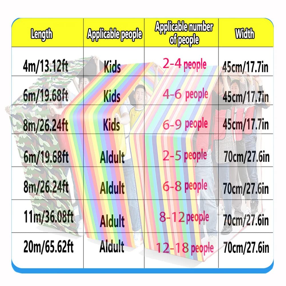 juegos de trabajo en equipo. IEOWY - Juego de trabajo en equipo for adultos y niños, tapete for correr, equipo de actividades for clubes escolares y de empresa, fácil de transportar(Adult 8M//26FT)