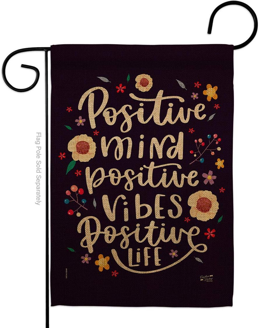 Positive Mind Burlap Burlap Garden Flag Sweet Life Inspirational Spiritual Hope Love Wisdom Support Emotion Postive Small Decorative Gift Yard House Banner Double-Sided Made In USA 13 X 18.5