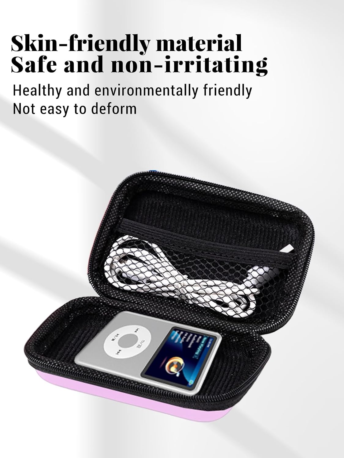 for Innioasis Y1 Mp3 Player Protective case, Shockproof and Waterproof, with mesh Pocket, Portable Multi-Functional Storage Bag, Pink