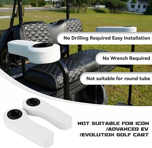 Miniatura 2 de Reposabrazos de carrito de golf con portavasos para EZGO TXT Club Car DS Precedent y Yamaha Kit de asiento trasero, marco de soporte mejorado, sin