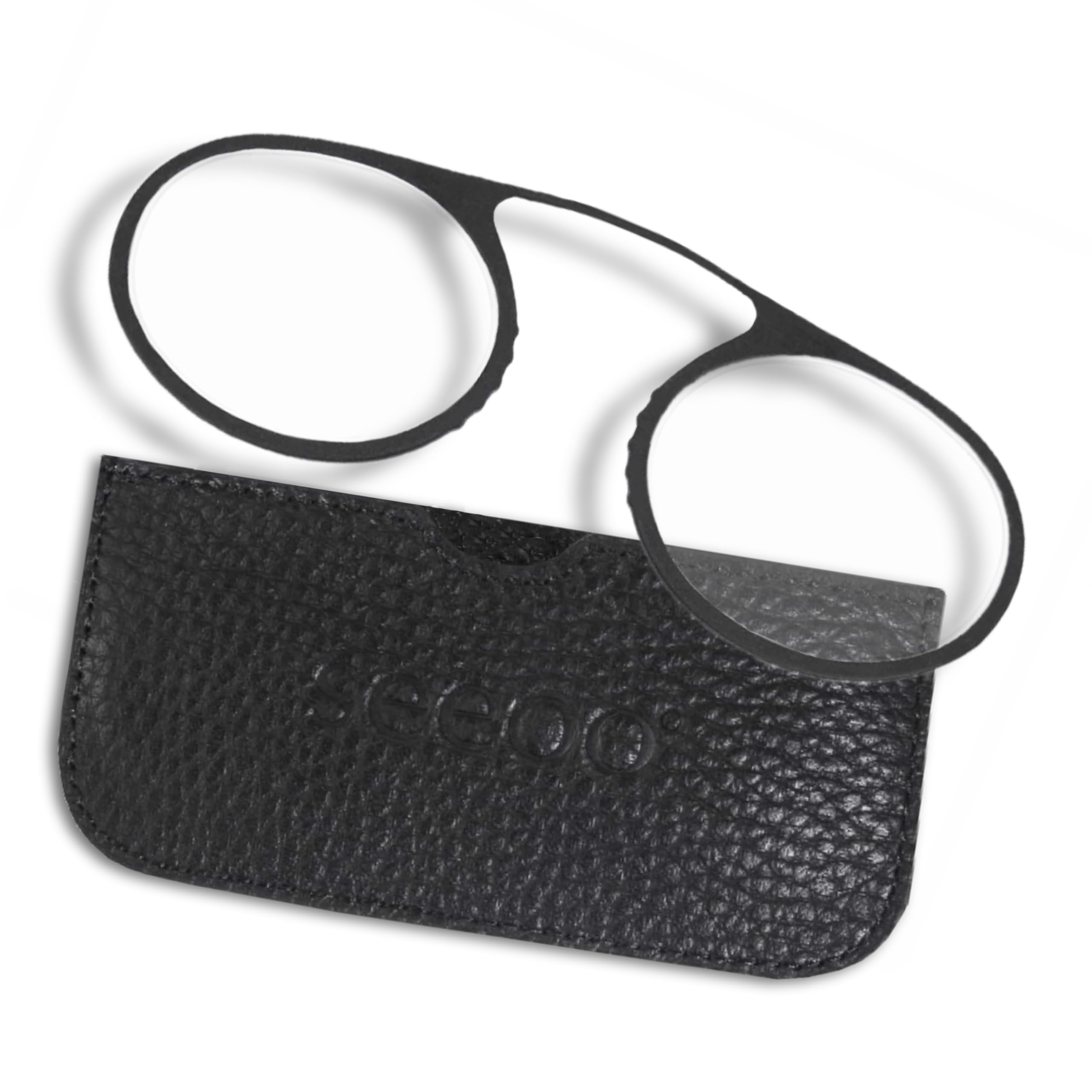 seeoo One - Kompakte Bügellose Mini Lesebrille vom Optiker +1.50, +2.00, +2.50 – Ideal für Reisen & Unterwegs, Inklusive Etui – Leichte, Tragbare Sehhilfe, Perfekt für den Alltag