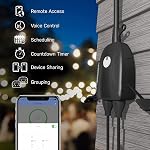 Feit Electric Prise de courant pour l'extérieur, WiFi Chaussettes à la terre étanches, Alexa et Google Assistant Compatibles, App Controllée, 15Amp Intérieur/extérieur 2 Wi-Fi/WP (2 Boîte)