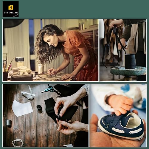 Miniatura 7 de Cubefeller Estilo de gancho y bucle para coser (negro, 23 pies, 3 pulgadas), cierre de tela de nailon no adhesivo para proyectos de costura