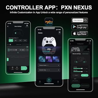 PXN P5 Wireless Gaming Controller - Hall Joystick, Hall Trigger, 6-Axis Motion, 4 Back Buttons, Compatible with PC, Switch/Switch2, iOS, Android (Black)