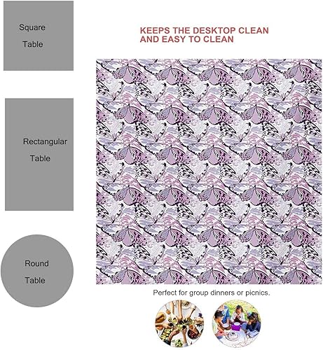 Vista 32 de Mantel Floral Redondo para Mesa De 4 Sillas Picnic Mantel A Prueba De Aceite 30 X 30 Pulgadas