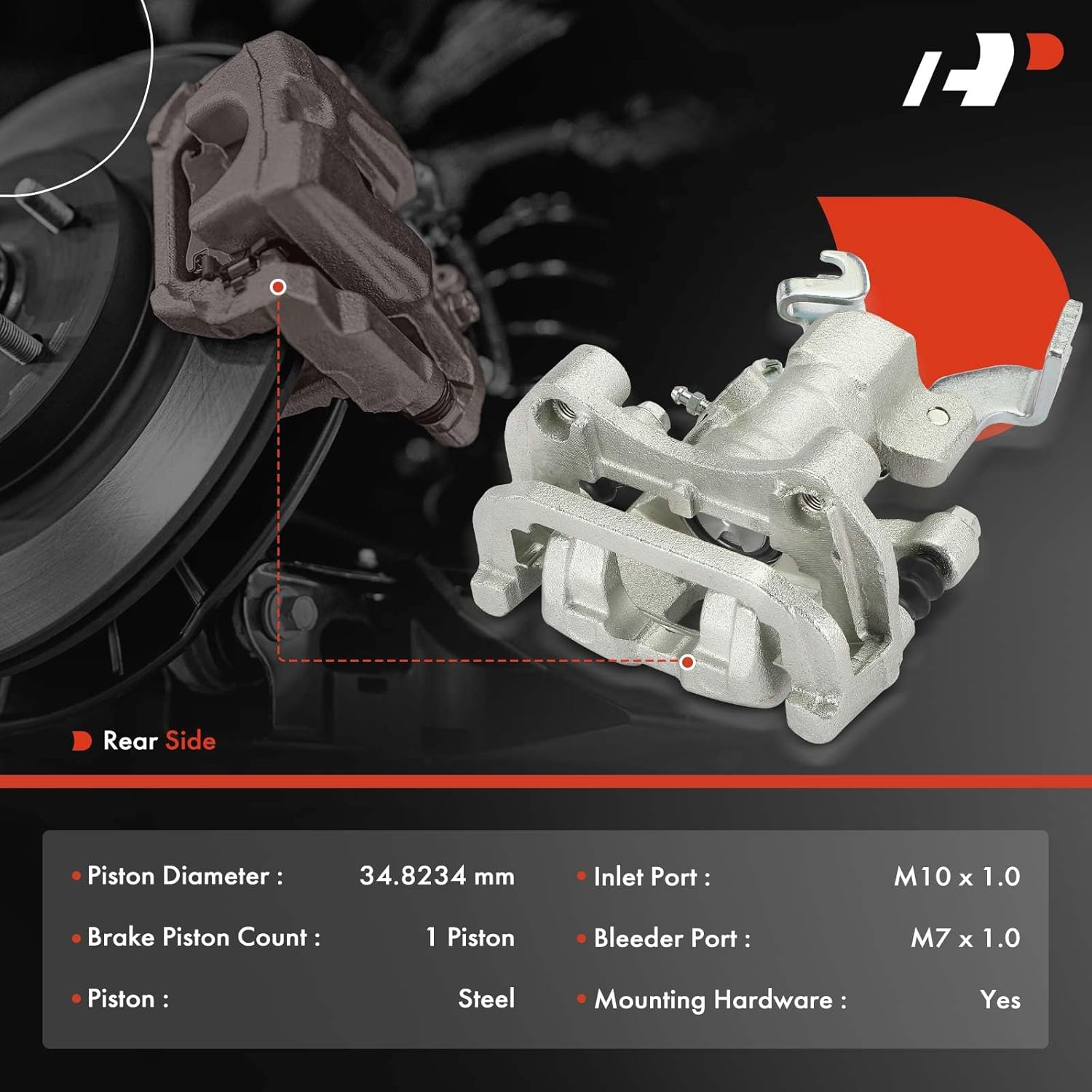 A-Premium Disc Brake Calipers Assembly with Bracket Compatible with Mazda 6 2003 2004 2005 - Rear Driver and Passenger Side, 2-PC Set