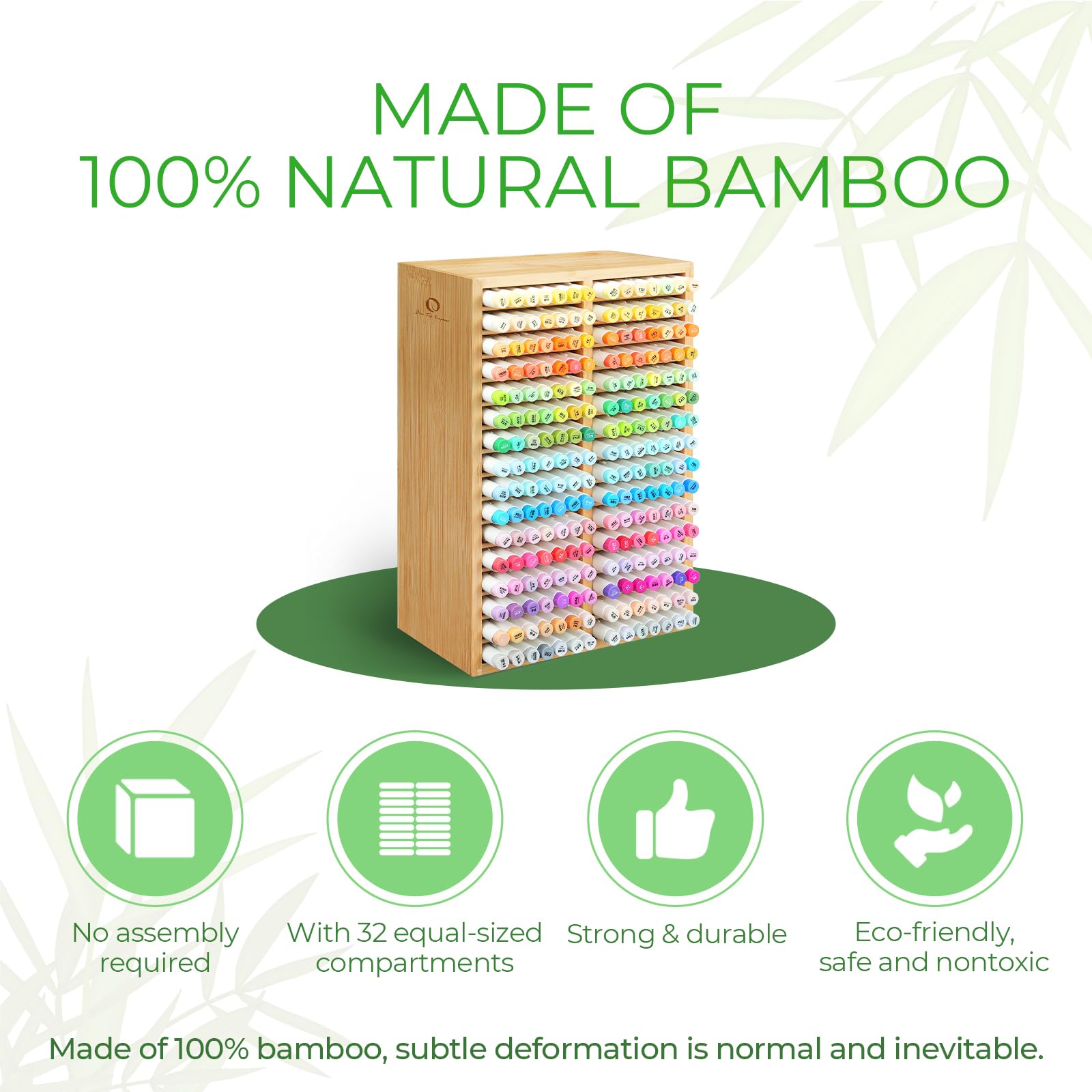 Ohuhu Bambus Marker Organizer, Holz Desktop Aufbewahrung für 224 Markerstifte Honolulu und Oahu Serie von Marker stationärer Organizer, Bleistifthalter mit 32 Fächern für Klassenzimmer Büro Dekoration