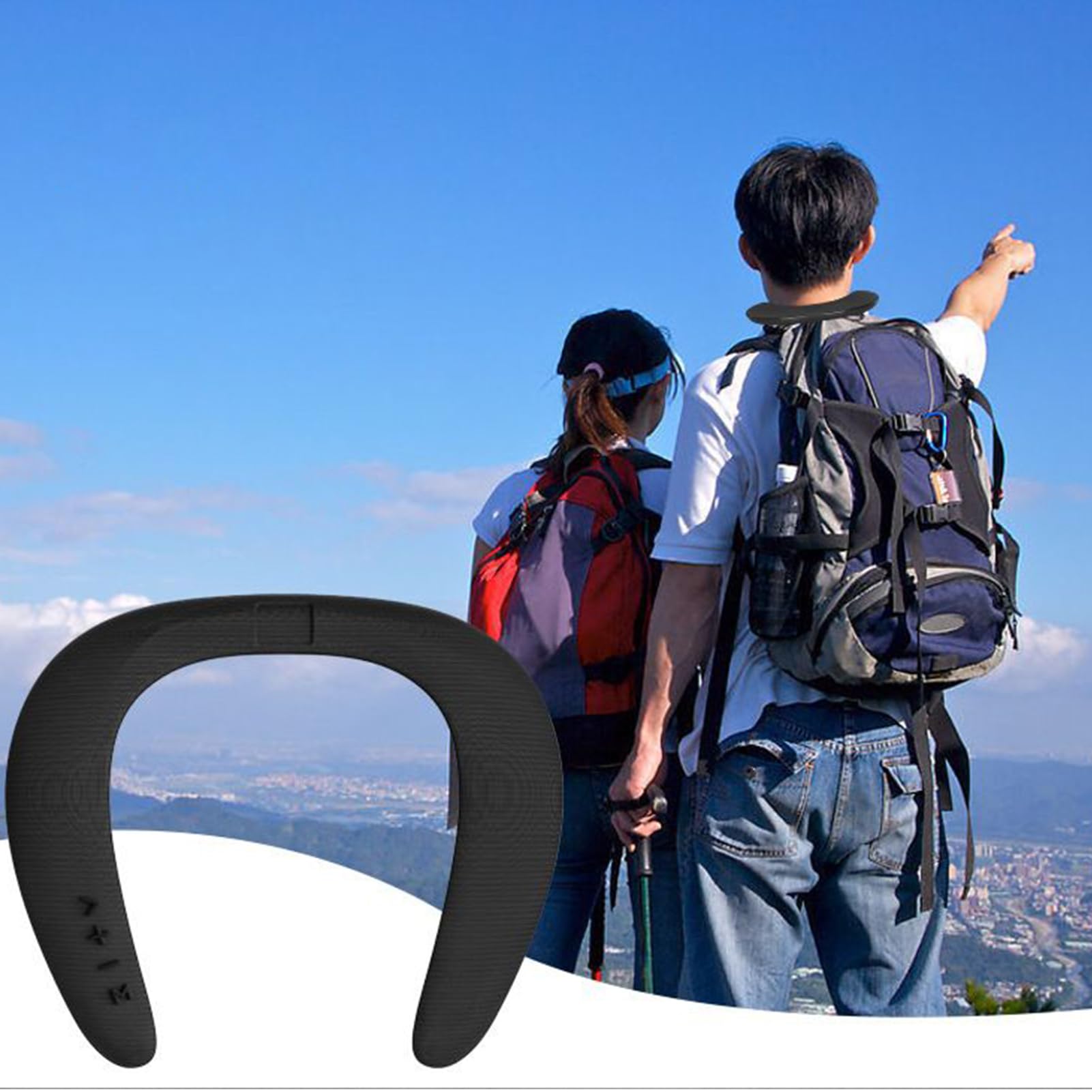 Altavoz de Cuello Auriculares Inalámbricos de Cuello con 6-10 Horas de | Altavoces Exteriores con Sonido Estéreo Surround 5D para Hogar, Gimnasio, Exterior, Viaje, Bar, Camping, Senderis