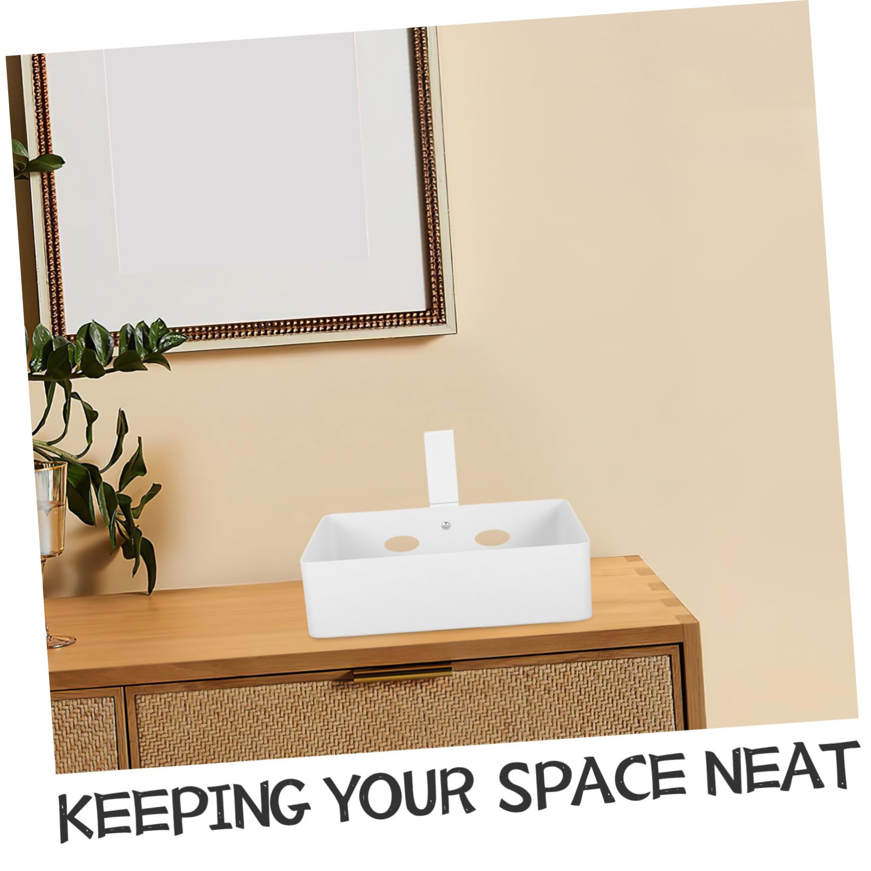 VILLCASE Cestino Portaoggetti in Metallo Organizer Multiuso per Piccoli Spazi con Manico per Facile Trasporto per Cucina Bagno e Dispensa