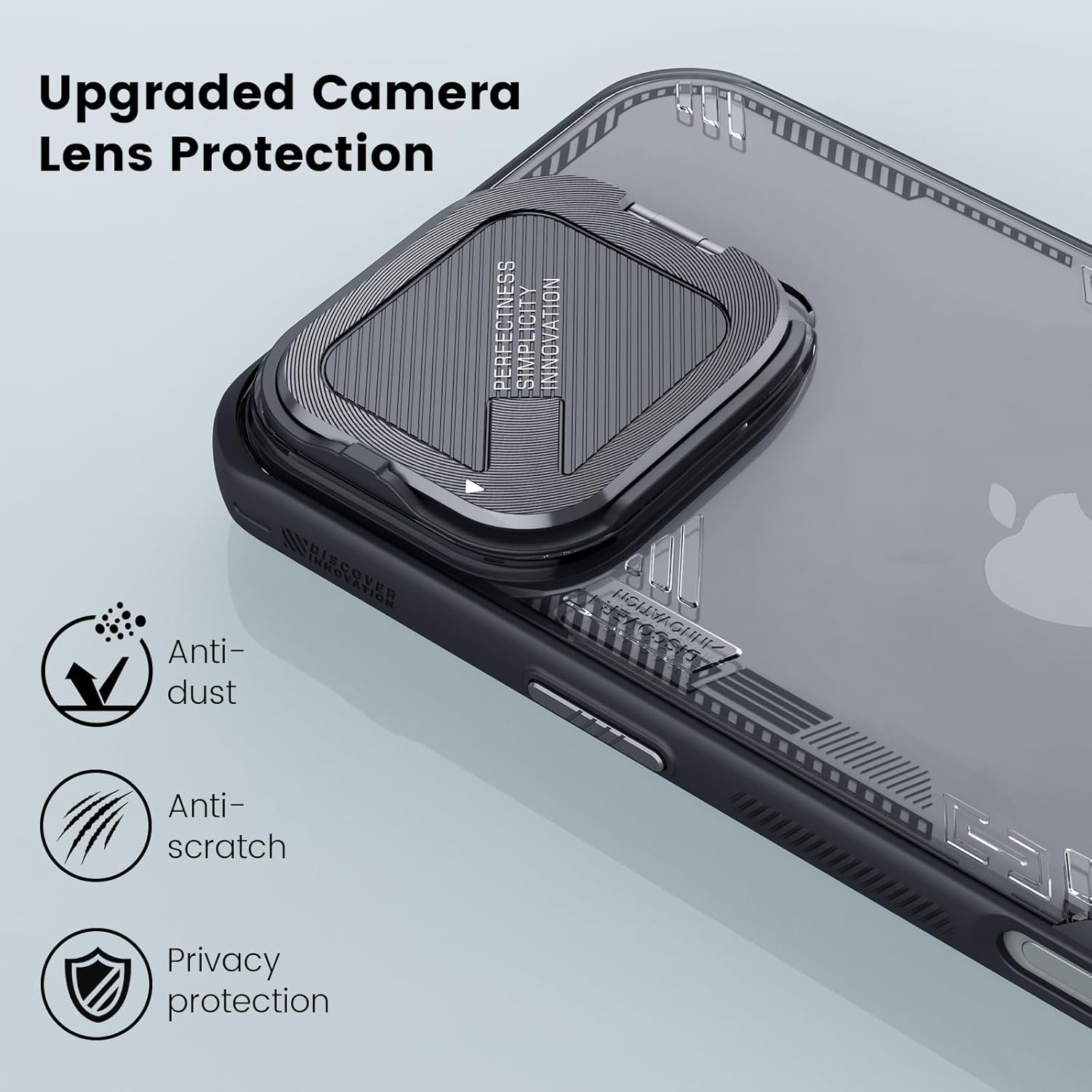 Nillkin for iPhone 16 Pro Max Case Clear, Never Yellow and Biodegradable Material, Translucent Case with Invisible Kickstand & Camera Cover, Slim Protective Phone Case for 16 Pro Max 6.9 inch, Black - Image 2